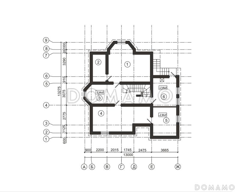 Проект компактного дома с подвальным этажом / План цокольного этажа