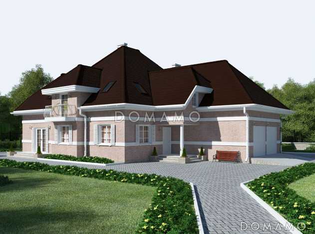 Проект дома с большим каминным залом