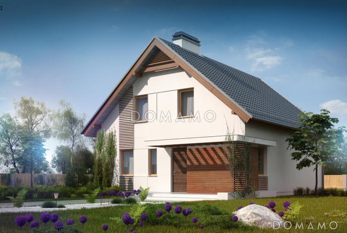 Проект комфортного дома с кладовой, балконом, тремя светлыми спальнями в мансарде