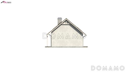 Проект небольшого одноэтажного мансардного дома из газобетона с кабинетом на первом этаже и эркером / Фасад 1