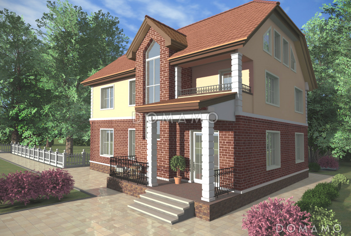 Проект газобетонного коттеджа со вторым светом и удобной хозяйской спальней