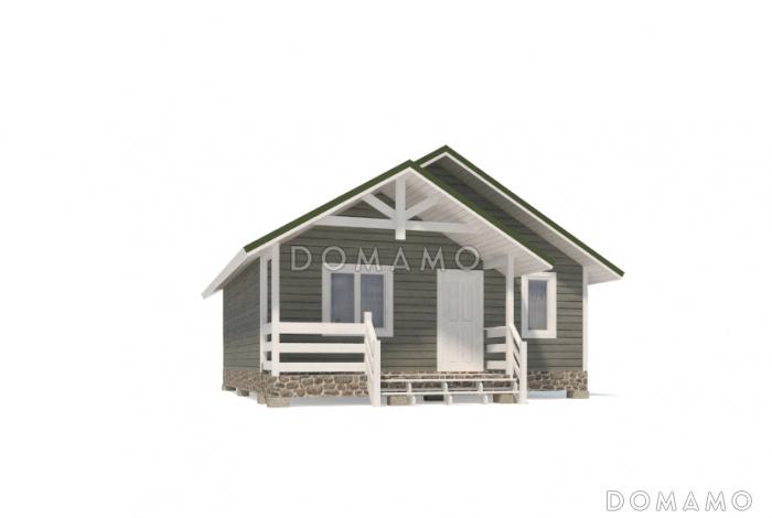 Проект каркасного дома с двумя маленькими спальнями