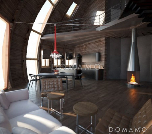 Проект круглого в плане дома с большими спальными комнатами