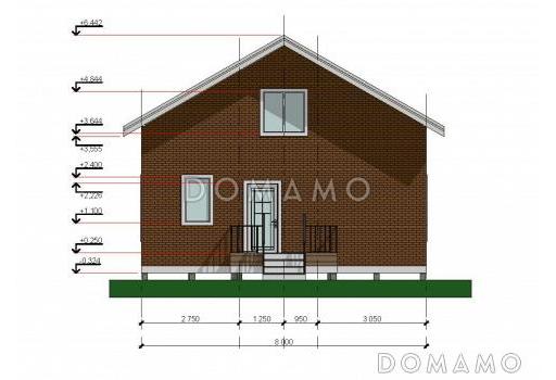 Каркасный дом для двух человек SK-56 / Фасад 4