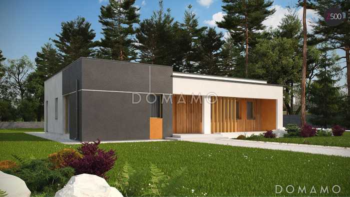 Проект просторного современного одноэтажного дома из газобетона с  тремя спальнями, без гаража