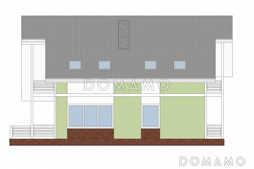 Проект каркасного дома с угловой террасой / Фасад 4