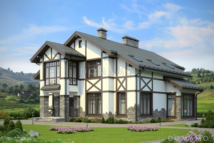 Проект дома из СИП панелей с сауной и тремя спальными комнатами