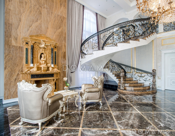 Проект роскошного дома из клееного бруса с бассейном и огромной гостиной