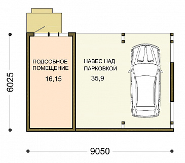 Проект гаражно-хозяйственного комплекса / План 1 этажа