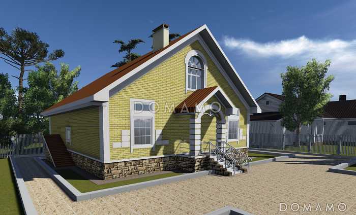 Проект одноэтажного дома с цокольным и мансардным этажами