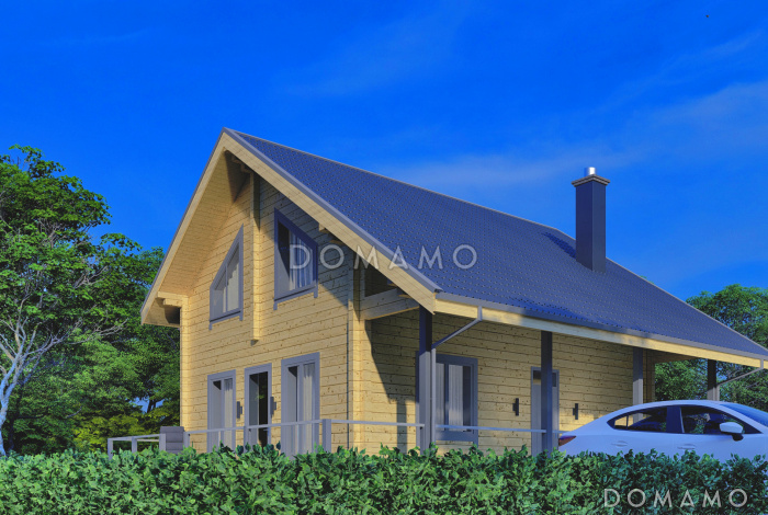 Проект двухэтажного дома с крытой и открытой террасами