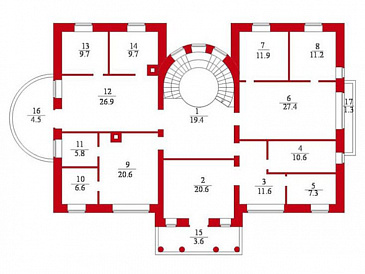 Проект дома с сауной / План 2 этажа