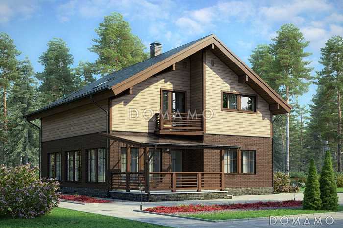 Проект дома с балконом над террасой