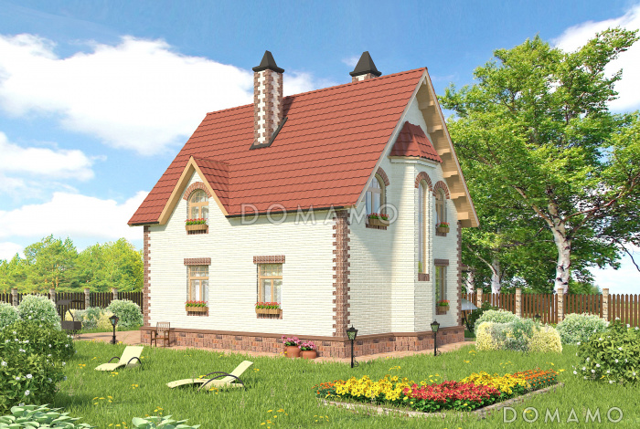 Проект практичного коттеджа из кирпича
