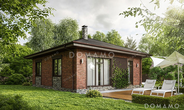 Проект одноэтажного дома с большой гостиной