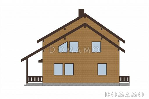 Проект каркасного дома с постирочной на мансардном этаже / Фасад 2