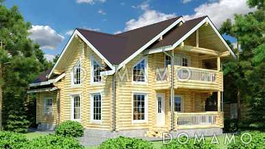 Проект дома с санузлом и просторным балконом на втором этаже