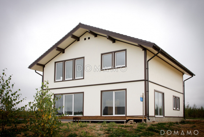 Проект дома из газобетона 10х10 с мансардой