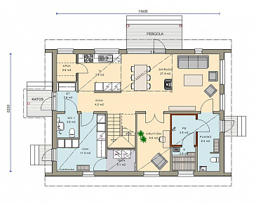 Проект небольшого дома / План 1 этажа