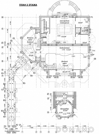 Проект оздоровительного комплекса  / План 2 этажа