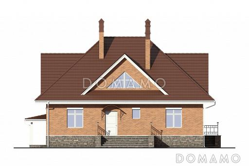 Проект дома из газобетонных блоков с цокольным этажом / Фасад 4