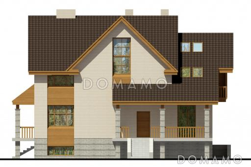 Загородный дом с бильярдной и спортзалом в цокольном этаже, барбекю на террасе, просторной кухней, лоджией и балконами / Фасад 2