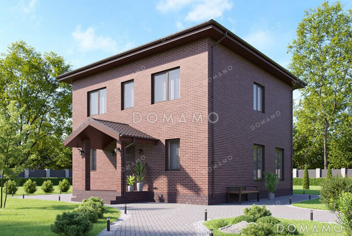 Проект двухэтажного дома с тремя спальнями и большой гостиной