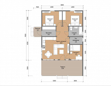 Барнхаус Б-11 / План 1 этажа