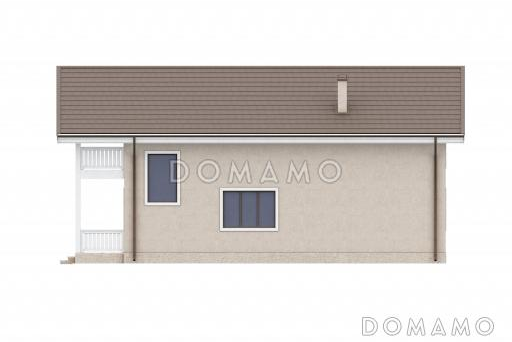 Проект дома со спа-зоной, одной спальней, бильярдной и широким балконом на мансарде / Фасад 1