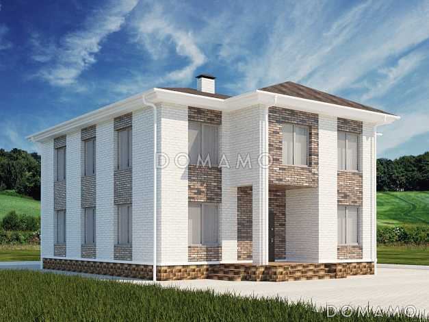 Проект двухэтажного дома с сауной и пятью спальнями