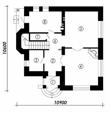 Проект дома из СИП панелей в английском стиле / План 1 этажа
