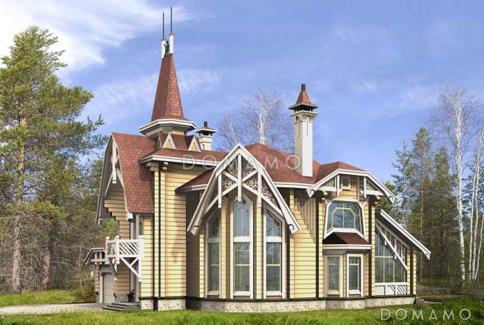 Проект коттеджа в стиле деревянного модерна