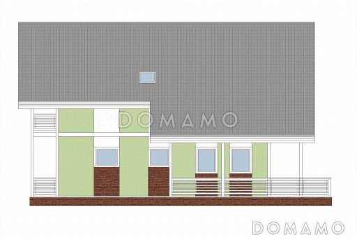 Проект кирпичного дома с угловой террасой / Фасад 4