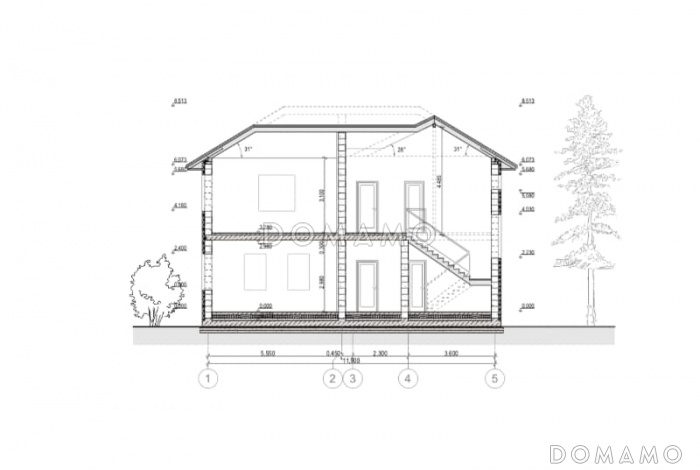 Проект двухэтажного дома с террасой, большой кухней-гостиной, кладовой