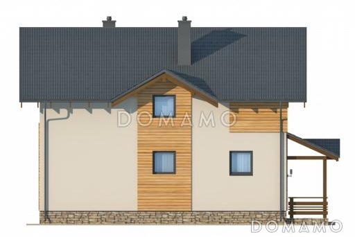 Проект компактного коттеджа с кладовой и пятью спальнями / Фасад 4