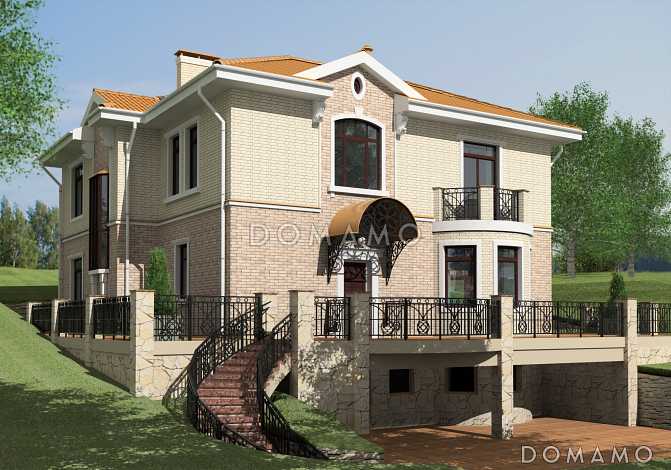 Проект дома из газобетона для неровных участков