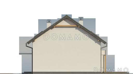Проект компактного одноэтажного мансардного дома из газобетона с просторной светлой гостиной / Фасад 2