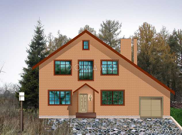 Проект одноэтажного дома с мансардным этажом и зимним садом