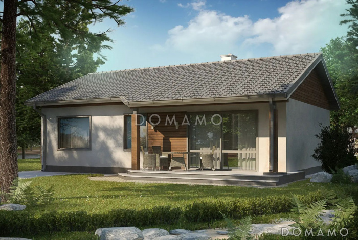 Проект одноэтажного дома из газобетона с 3 спальнями и светлой гостиной