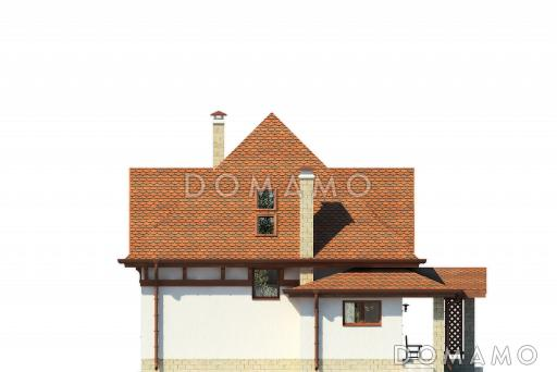 Элегантный дом с мансардным этажом, эркером, красивым крыльцом-террасой / Фасад 1