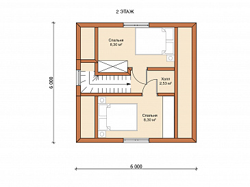 Каркасный дом "Белл" / План 2 этажа