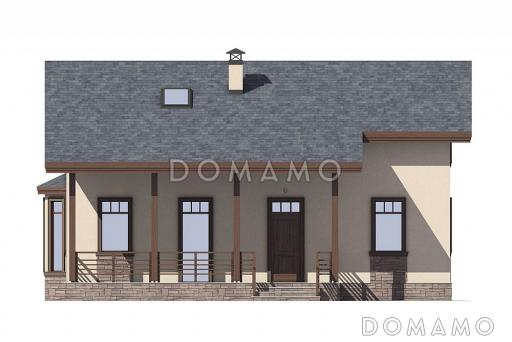 Проект дома с открытой дневной зоной первого этажа / Фасад сзади