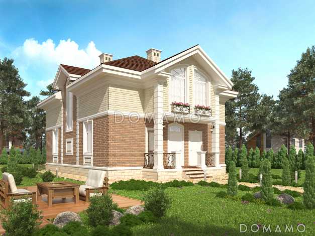 Проект небольшого особняка в классическом стиле из СИП панелей