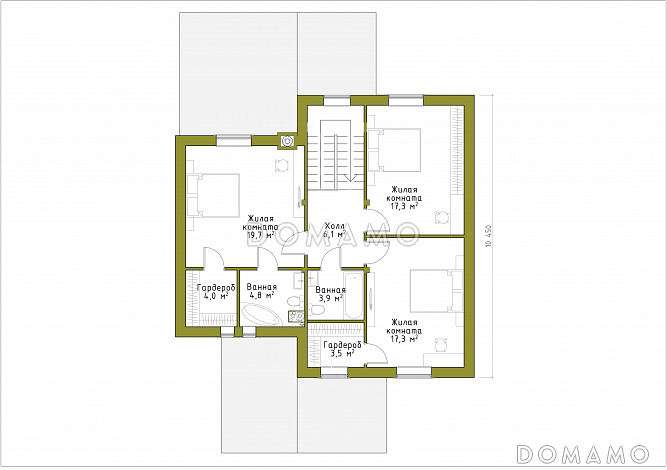 Проект брусового дома с эргономичной планировкой / План мансардного этажа