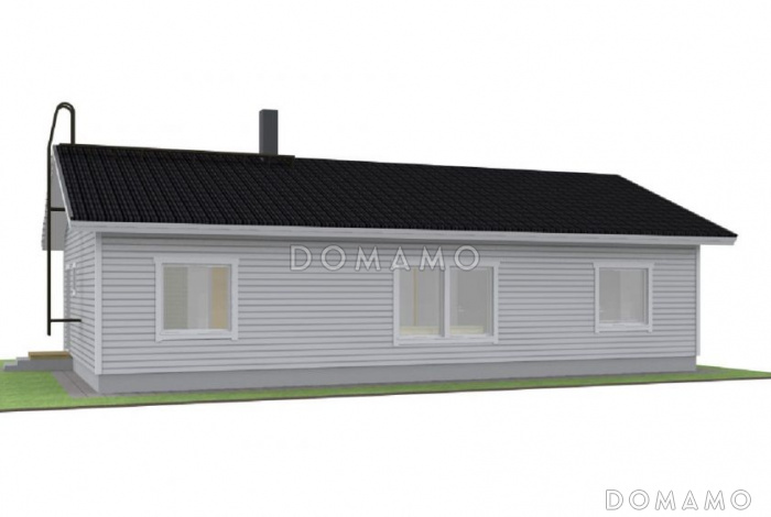 Проект одноэтажного дома с 3 спальнями