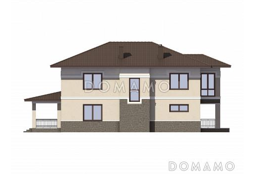 Проект двухэтажного дома с небольшой изолированной кухней / Фасад 2