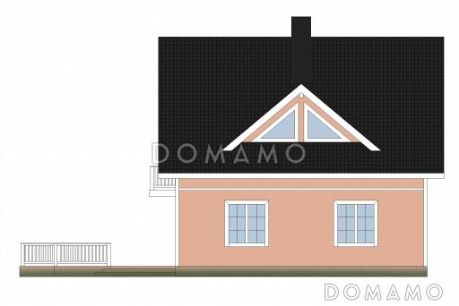 Проект каркасного дома с большой открытой террасой / Фасад 2