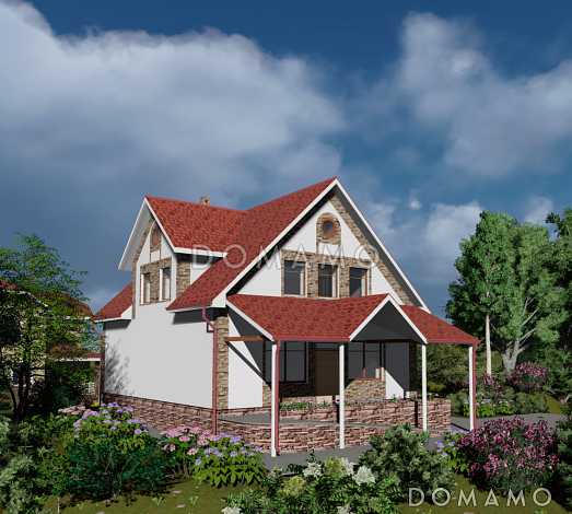 Проект одноэтажного дома под магазин, с мансардой и подвалом