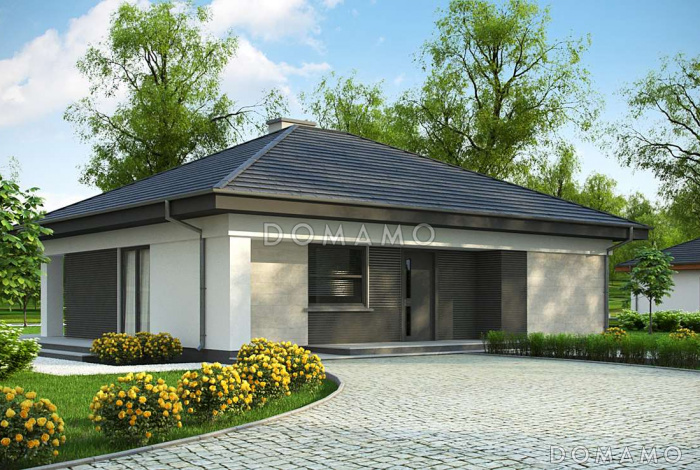 Проект небольшого функционального одноэтажного дома из газобетона с тремя спальнями