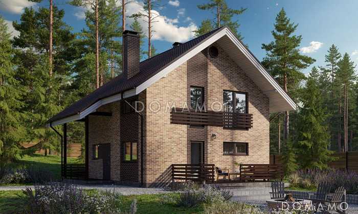 Проект компактного дома с террасой